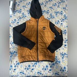 Timberland Orange and Black Hooded Jacket M(10-12)Boys